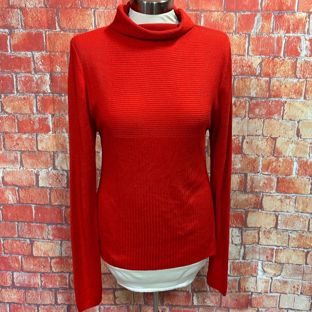 Topshop Ribbed Knit‎ Mock Neck Sweater